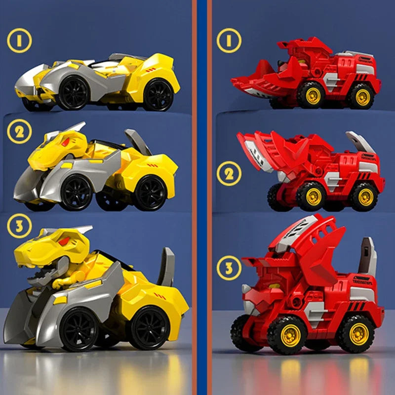 2 In 1 Transforming Dinosaur Car One-key Deformation Car Inertial