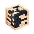 Creative 3D Wooden Cube Puzzle Ming Luban Interlocking Educational