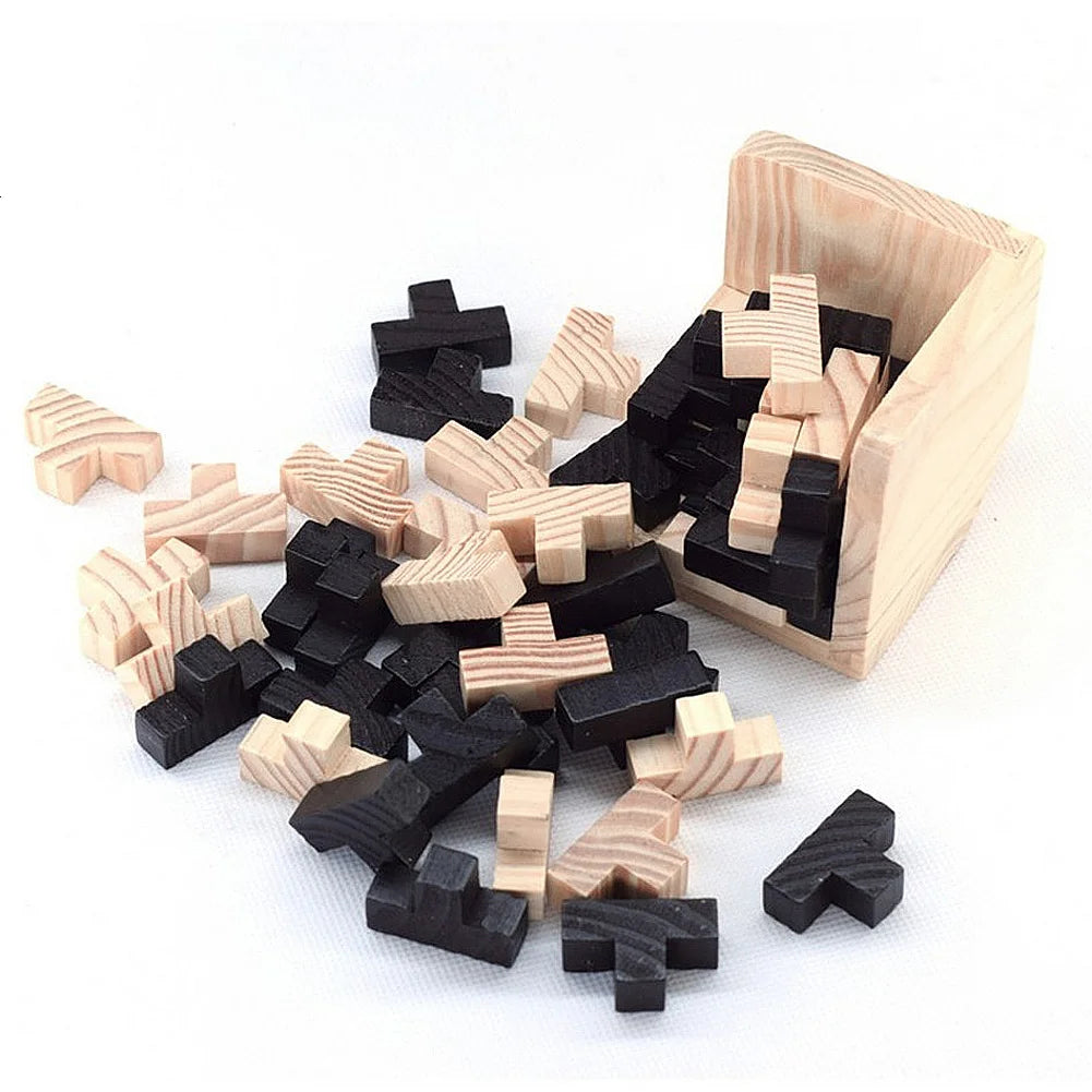 Creative 3D Wooden Cube Puzzle Ming Luban Interlocking Educational