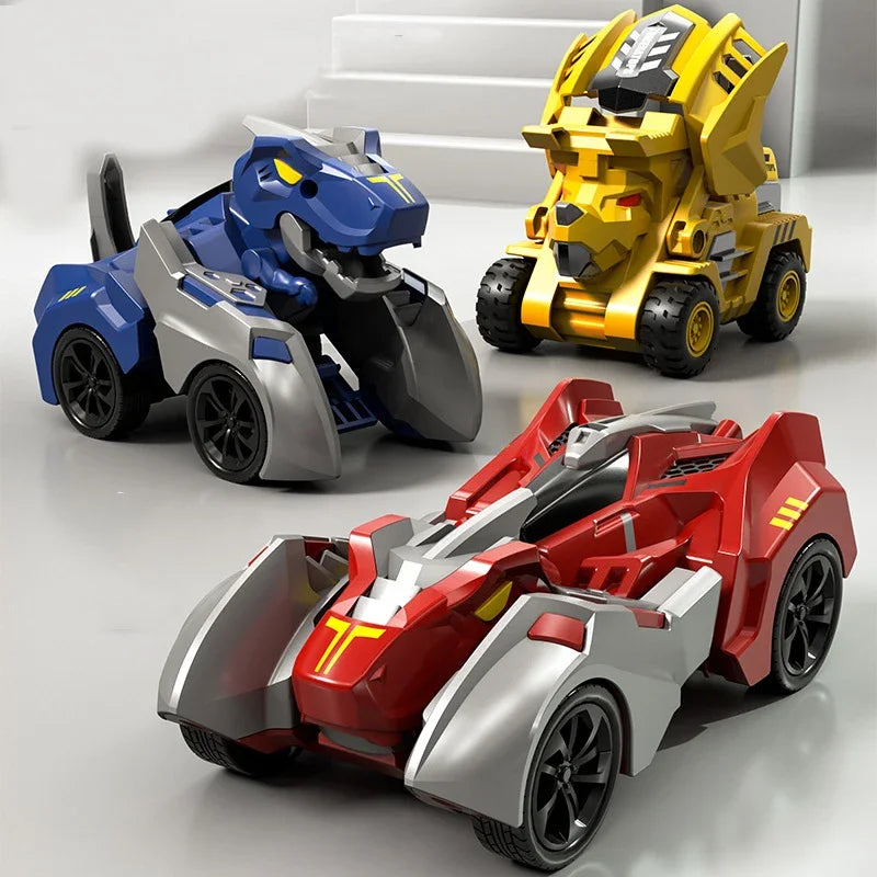 2 In 1 Transforming Dinosaur Car One-key Deformation Car Inertial